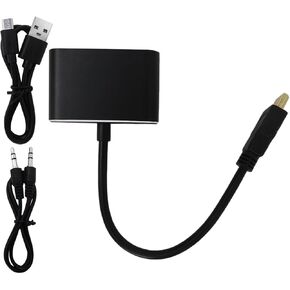 New 2 in 1 HDMI to VGA+HDMI Adater 1080P Full HD Video Audio Converter with Full 1080P HD Resolution for PC/Laptop to Monitor/HDTV/Projector
