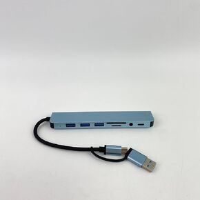 Computer card adapter,USB C Hub USB Hub 3.0, Aluminum 8 in 1 USB Splitter with 1 x USB 3.0, 3 x USB 2.0 and 1 x USB C, SD/TF Card Reader, 3.5mm Aux Ports for PC/Laptop/Tablet Devices