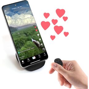 Remote Control for TikTok, Page Turner for iPad iPhone, Bluetooth Camera Video Recording Remote, Scrolling Ring for TikTok, Black