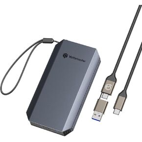 Yottamaster 512GB External SSD, Up to 460MB/s 2 in 1 USB C Cable & Lanyard Portable Solid State Drives, Supports 4K ProRes HDR Compatible with iPhone 16 Pro Max, Smartphone, Tablet, Laptop