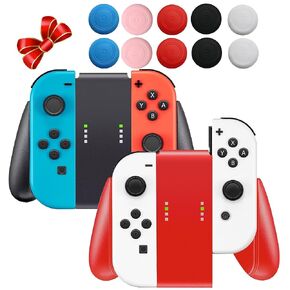 QXWPBV Be suitable for Switch Joy-Con Comfort Grip Set, 2-Pack, Black and Red