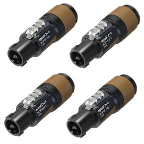usbargainsound.com 4) Neutrik SpeakOn NL2FXX-W-S 2 Pole Inline Female Locking Speaker Connector, Black and Brown
