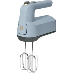 Beautiful Kitchenware 6-Speed Hand Mixer by Drew Barrymore – 350-Watt DC Power, Turbo Function, Soft-Matte Finish, Accessory Case + Beaters, Dough Hooks, Stainless Whisk (Lavender)