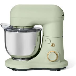 Beautiful 3.5 Qt Stand Mixer, Sage Green with Flat Beater, Dough Hook, 6 Speeds Whisk