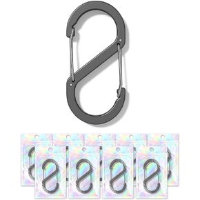 S Carabiner Clips,2.6In Aluminum S Hook Double Snap Clasps Bottle Clip Paracord Keychain Hooks Backpack Hanger Camping Accessories for Backpacking,Fishing,Camping,Hiking,Picnic 10pcs