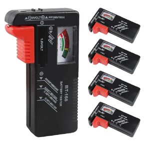 5 Pack Battery Tester, Universal Battery Checker Small Battery Testers for AA AAA C D 9V 1.5V Button Cell Household Batteries Model BT-168