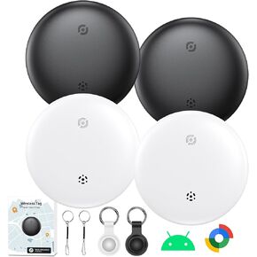 Tracker Tag for Android, Air Tags-4 Pack Android Tracker Tags Work with Google Find My,Bluetooth Tracker for Android Keys Finder and Item Locator Smart Tag with Protective Case for Wallet,Luggage,Bags