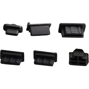 6Pcs Silica Gel -Proof USB Interface Covers Play Console Accessories for Black