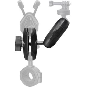 Aluminum 2-in-1 Double Socket Arm with 1" Ball, Compatible with RAM Mount, iBolt 1 inch/B Size / 25mm Ball Accessories, 360 Degree Rotation, Adjustable Dual Mount Arm
