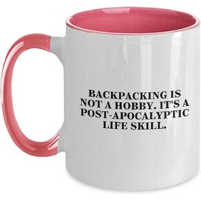 Backpacking Frenzy Two Tone Coffee Mug - Funny Quote for Adventurous Friends, Christmas Unique Gifts from Friends