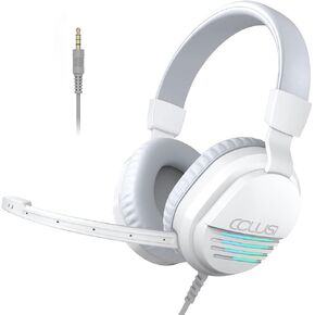 C500 Gaming Headset for PC Wired-Gaming Headphone with Mic for PS5 PS4 Xbox Controller PC Laptop Mac-3.5MM Audio Jack (White)
