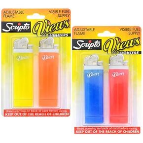 Scripto Views Adjustable Lighters 4-Pack