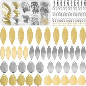 شفرات الدوار في كولورادو لصنع إغراء ، 165pcs Spinner Making Supplies Kit Diy Rigs Colorado Willow Blades Excsitations for Walleye Bass Fishing