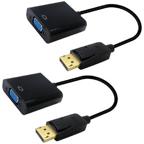 DisplayPort to VGA Adapter, Gold-Plated Display Port to VGA Adapter (Male to Female) for Computer, Desktop, Laptop, PC, Monitor, Projector, HDTV, Pack of 2,Up to 1080p Full High Definition by YTXXDEUS