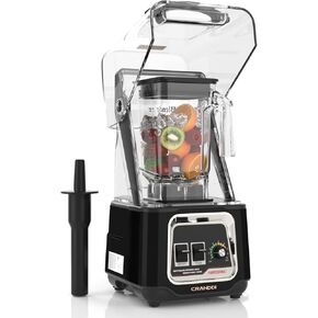 Cranddi Commercial Blender ، 2200W Contertop Blenders مع درع قابل للإزالة ، خلاط عصير هادئ للهزات وسحق الجليد ، 52 أوقية ، 38000 دورة في الدقيقة للمطبخ ، K80 (أحمر)