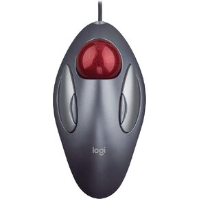 Logitech Trackman Marble Trackball – Wired USB Ergonomic Mouse for Computers, with 4 Programmable Buttons, Dark Gray