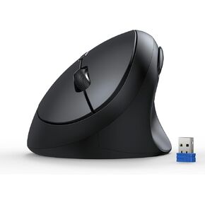 TECKNET Ergonomic Mouse, 4800 DPI 5 Adjustable DPI Levels, Wireless Vertical Mouse, 6 Buttons, 2.4G Silent Mouse for Laptop, PC, Chromebook, Mac - Black