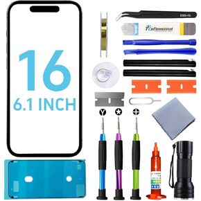 for iPhone 16 Pro Max Screen Replacement, Glass Replacement for iPhone 16 Pro Max 6.9 inch, Screen Repair Kit with Waterproof Adhesive(NO OLED & Touch Digitizer)