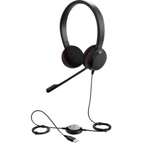 Jabra Evolve 20 Wired Headset (2025 Edition) - Dual-Ear Wired Headset for Office and Work from Home - Call Control - Certified for MS Teams - USB-C/A Connectivity - Black