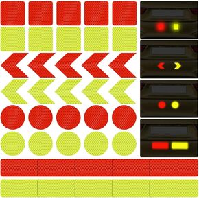 40 Pcs Reflective Tape Reflector Stickers Decals Safety Warning Waterproof Reflective Tape Night Visibility Intensity Trailer Reflectors Self Adhesive Stickers for Helmet Motorcycle Bicycle