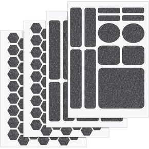 4pcs Phone Grip Tapes, Hexagonal and Round Anti-Slip Phone Case Grip Tape Stickers Waterproof Pre-Cut Strips Decal Perfect Accessories for Cellphone Controller Mouse Laptop(Black)