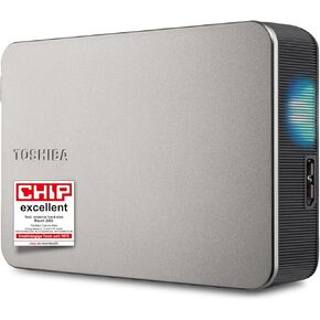 TOSHIBA Canvio Flex 4TB Portable External Hard Drive (HDD) for Mac, Windows PC, Smartphone and Tablet, Compatible with Most USB-C and USB-A Devices, Warm Silver (HDTX240ESCCA)