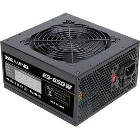 650W Power Supply Non-Modular ATX PSU with Auto-Thermally Controlled 120mm Fan and 6+2 Pin Connectors, PFC Protection 115/230V Switch