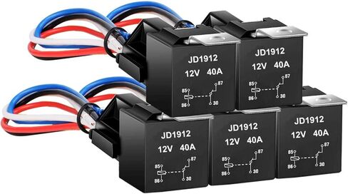 2 قطعة 24 فولت 40A JD2914 مرحل السيارة مع تسخير 5 دبوس SPDT تسخير مآخذ مع أسلاك ملونة للسيارات شاحنة دراجة نارية in Saudi Arabia