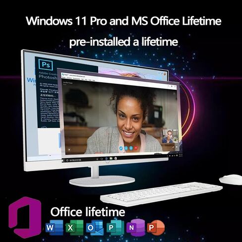 HP 21.5" FHD All-in-One Desktop Computer -w/Office Lifetime & Win 11 Pro | FHD Anti-Glare Display | HDMI | WiFi6 | Webcam | Wired Keyboard & Mouse | 32GB RAM + 1TB SSD in Saudi Arabia