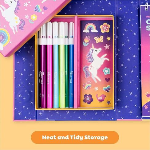 Tiger Tribe Coloring Set - Unicorn Magic - Take Along Traveling Kit - All Supplies Included - Easy Clean Up and Storage - Ages 4+ - 60237 in Kuwait