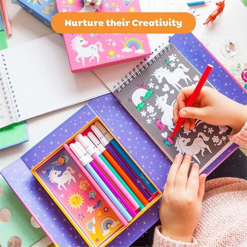 Tiger Tribe Coloring Set - Unicorn Magic - Take Along Traveling Kit - All Supplies Included - Easy Clean Up and Storage - Ages 4+ - 60237 in Kuwait