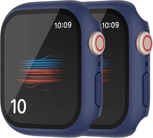 HANKN 2 Pack 40mm حافظة شفافة لساعة Apple Watch Series 6 5 4 SE 40mm حافظة حماية للشاشة من الزجاج المقوى، تغطية كاملة صلبة مقاومة للصدمات غطاء Iwatch (40 مم، شفاف + شفاف) in Kuwait