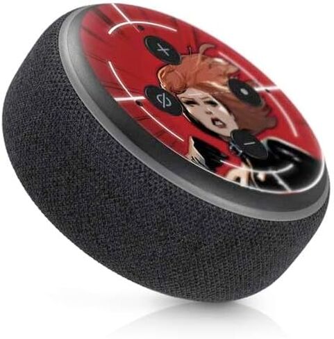 Skinit Decal Audio Skin Compatible with Amazon Echo Dot 3 - Officially Licensed Marvel Black Widow No More Secrets Design in Kuwait