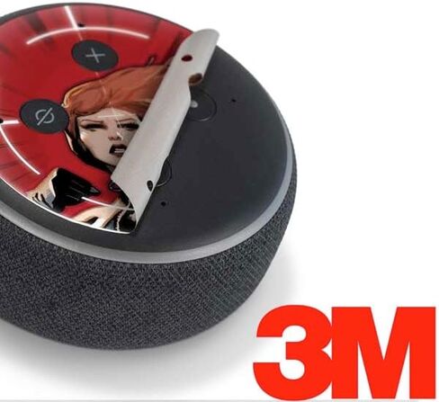 Skinit Decal Audio Skin Compatible with Amazon Echo Dot 3 - Officially Licensed Marvel Black Widow No More Secrets Design in Kuwait
