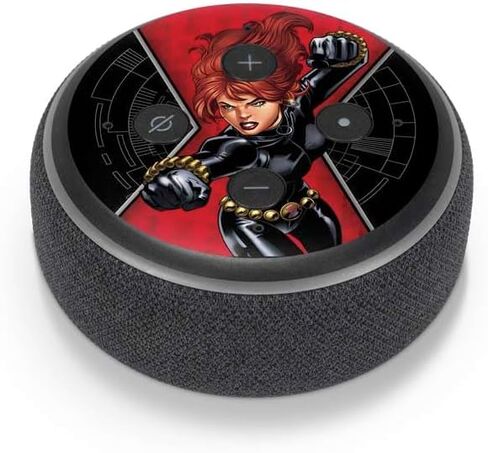 Skinit Decal Audio Skin Compatible with Amazon Echo Dot 3 - Officially Licensed Marvel Black Widow No More Secrets Design in Kuwait