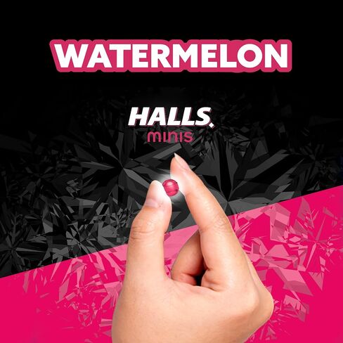 HALLS Minis Watermelon Flavor Sugar Free Cough Drops, 24 Drops in Saudi Arabia