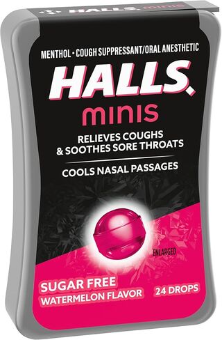 HALLS Minis Watermelon Flavor Sugar Free Cough Drops, 24 Drops in Saudi Arabia