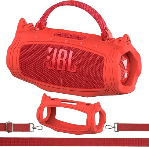 علبة تغطية السيليكون لـ JBL Charge 6 ملحقات مكبر صوت Bluetooth المحمولة ، شحن 6 حالة حماية من مكبرات الصوت مع حزام الكتف (غطاء أرجواني) in Kuwait