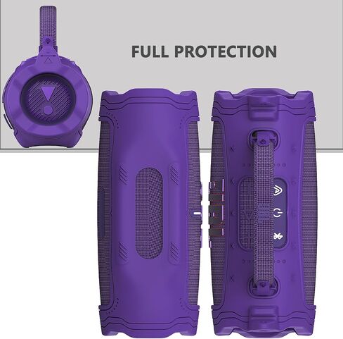 علبة تغطية السيليكون لـ JBL Charge 6 ملحقات مكبر صوت Bluetooth المحمولة ، شحن 6 حالة حماية من مكبرات الصوت مع حزام الكتف (غطاء أرجواني) in Kuwait