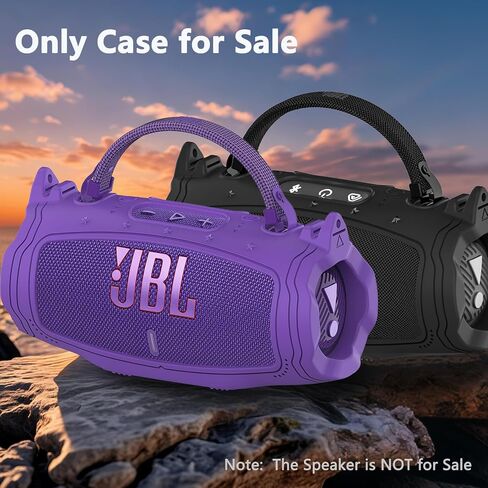 علبة تغطية السيليكون لـ JBL Charge 6 ملحقات مكبر صوت Bluetooth المحمولة ، شحن 6 حالة حماية من مكبرات الصوت مع حزام الكتف (غطاء أرجواني) in Kuwait