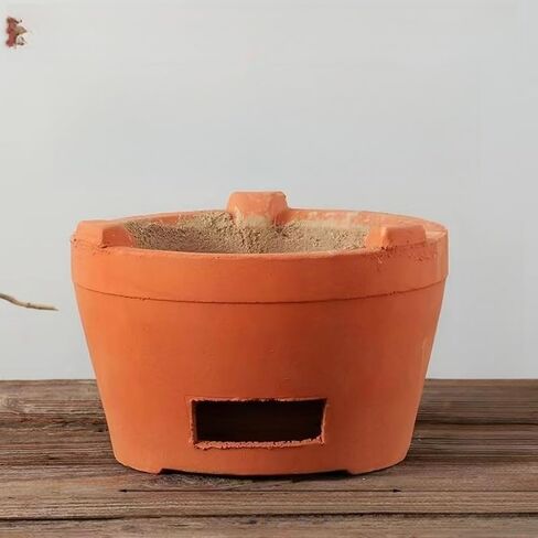 Chaozhou Imperial Kiln Rare red Clay Charcoal Stove Tea Set Kung Fu Tea Stove Outdoor Heating Stove Barbecue Oven Clay Stove (Old Rock Clay Charcoal Stove) in Saudi Arabia