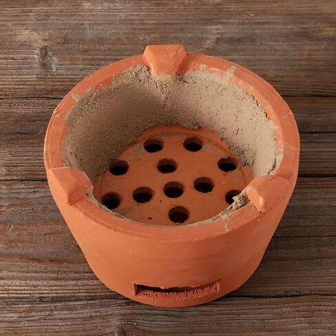 Chaozhou Imperial Kiln Rare red Clay Charcoal Stove Tea Set Kung Fu Tea Stove Outdoor Heating Stove Barbecue Oven Clay Stove (Old Rock Clay Charcoal Stove) in Saudi Arabia