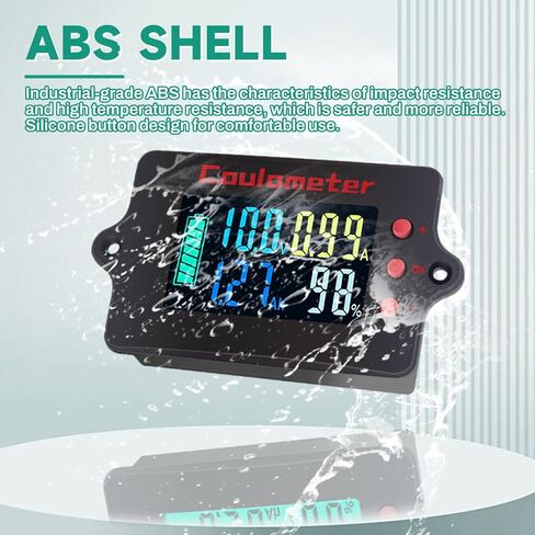 ZPSHYD Coulometer, DC 8-120V 100A Battery Capacity Tester with Shunt, Monochrome Screen Digital Voltmeter Ammeter for RV, Electric Vehicle, Solar Systems and Battery Monitoring in Saudi Arabia