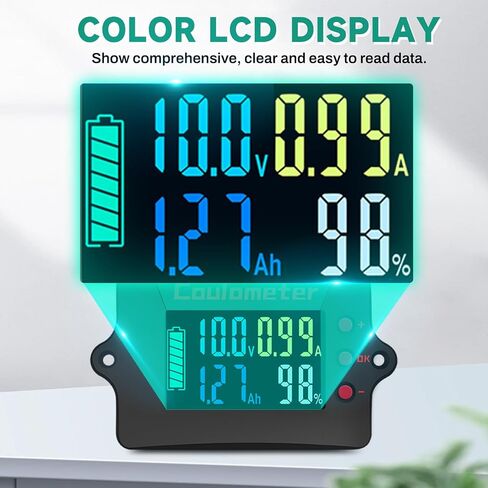 ZPSHYD Coulometer, DC 8-120V 100A Battery Capacity Tester with Shunt, Monochrome Screen Digital Voltmeter Ammeter for RV, Electric Vehicle, Solar Systems and Battery Monitoring in Saudi Arabia