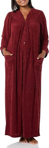 AmeriMark Women Full-Length Snap Front Terrycloth Long Bathrobe – Loose Absorbent Full-Coverage Plush Long Ankle Bath Robe in Saudi Arabia