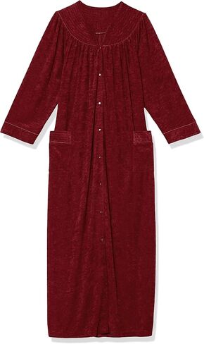 AmeriMark Women Full-Length Snap Front Terrycloth Long Bathrobe – Loose Absorbent Full-Coverage Plush Long Ankle Bath Robe in Saudi Arabia