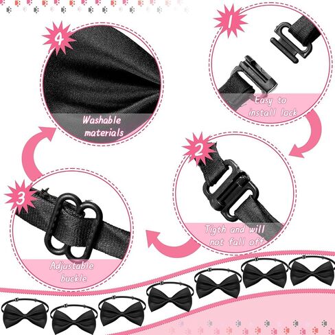 200 Pieces Bulk Dog Bow Ties with Adjustable Collar 19 Colors Puppy Cat Dog Neck Tie Collars Pet Grooming Accessories for Little Medium Girl Boy Pet Holiday Festival Wedding Birthday Gift Party in Saudi Arabia