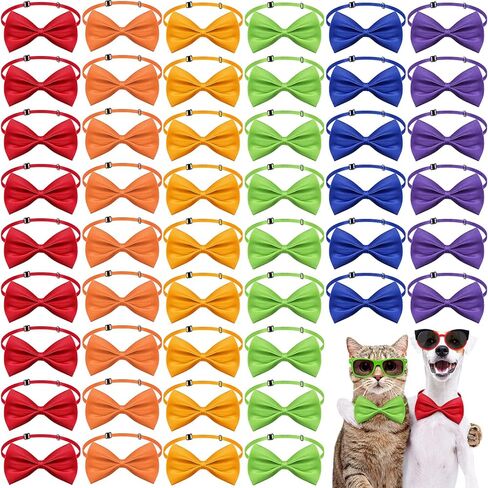 200 Pieces Bulk Dog Bow Ties with Adjustable Collar 19 Colors Puppy Cat Dog Neck Tie Collars Pet Grooming Accessories for Little Medium Girl Boy Pet Holiday Festival Wedding Birthday Gift Party in Saudi Arabia