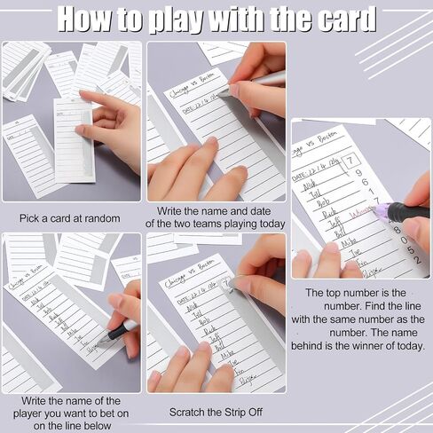 Junkin 160 Pieces 10 Line Strip Cards for Gambling Football Sports Strip Cards Pool Cards Cardstock Scratch Cards Pull Tabs Gambling Tickets for Soccer Box Game Betting in Kuwait