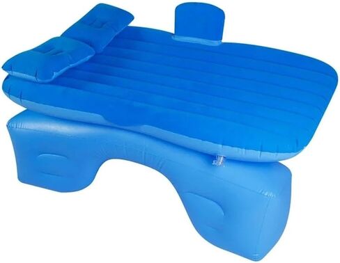 Multifunctional Car Travel Bed Mattress with Two Air Pillows, Car Air Pump and Repair kit for All Cars Full Blue in Saudi Arabia